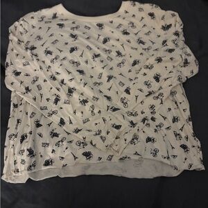 Maeve (Anthropologie) Cream Boxy T-Shirt